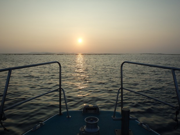 夕暮れの海