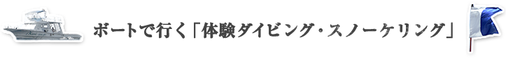 ボートで行く「体験ダイビング・スノーケリング」